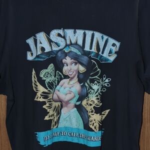 Disney Black Tee with Aqua & Gold Jasmine Graphic